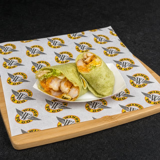 Buffalo Shrimp Wrap.